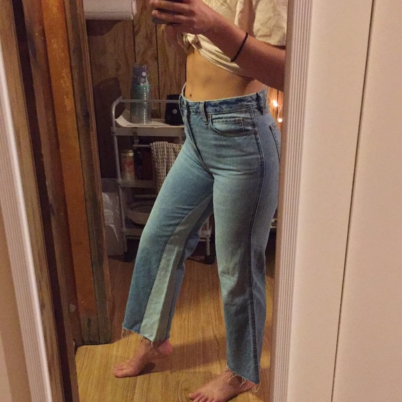 2 tone High Rise Simone Wide Leg Jeans - Picture 3 of 5